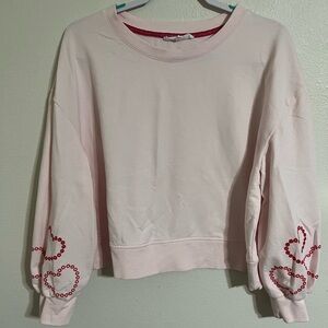 Jane and Delancey Heart Embroidered Sweater